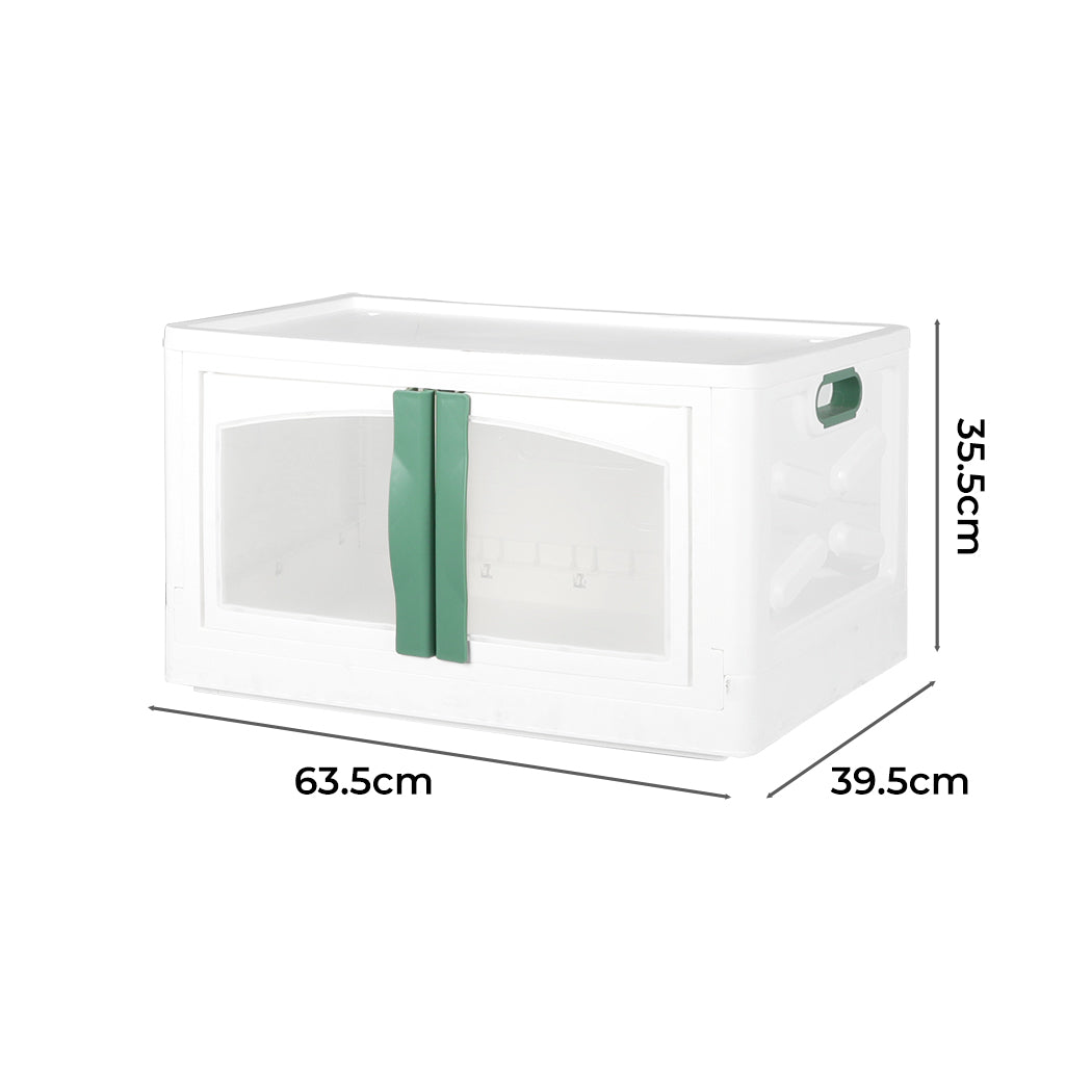 Foldable Storage Box Stackable Container Green