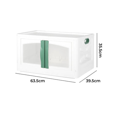 Foldable Storage Box Stackable Container Green