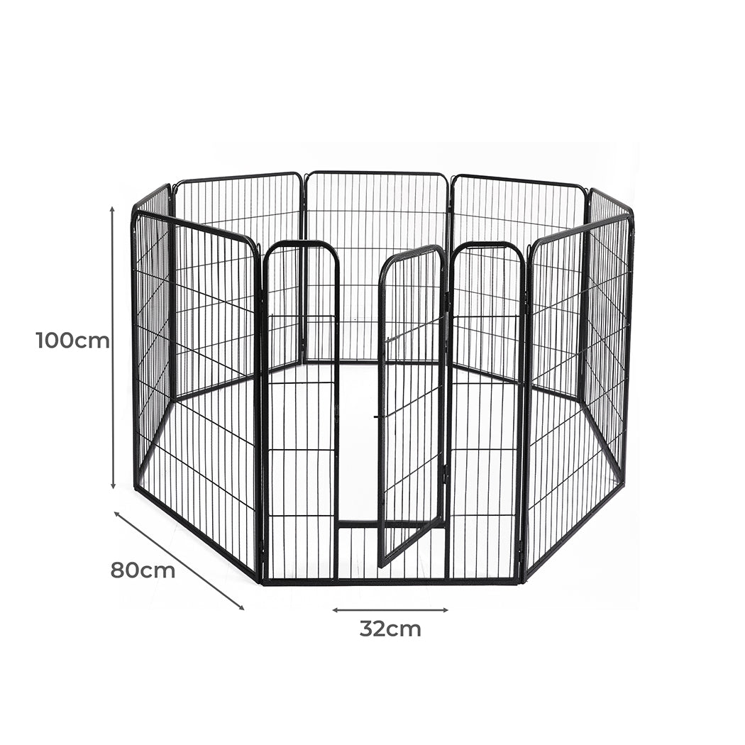 PaWz 8 Panel Pet Dog Playpen Puppy Exercise Black 2.5kg Venison