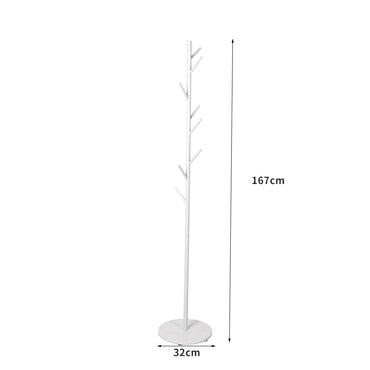 Levede Coat Rack Hat Clothes Stand Hanger White