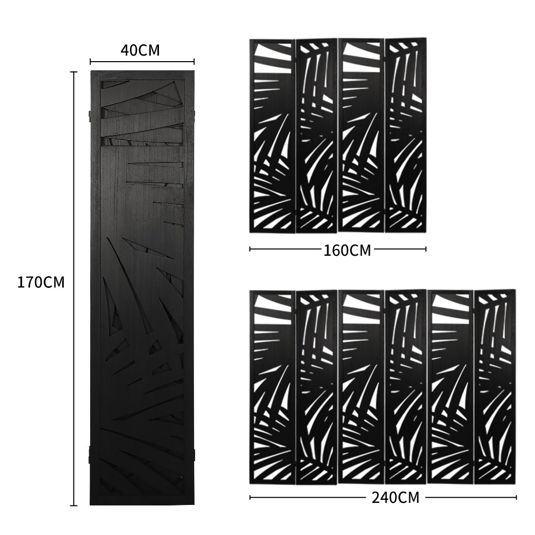 Levede 4 Panel Partition Room Divider Black