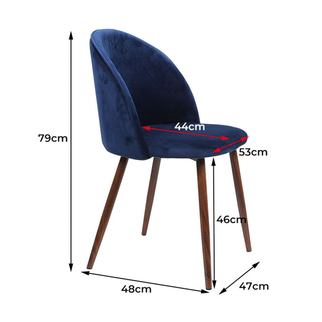 Levede 2x Dining Chairs Seat French Navy