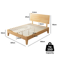Levede Double Rubberwood Bed Frame