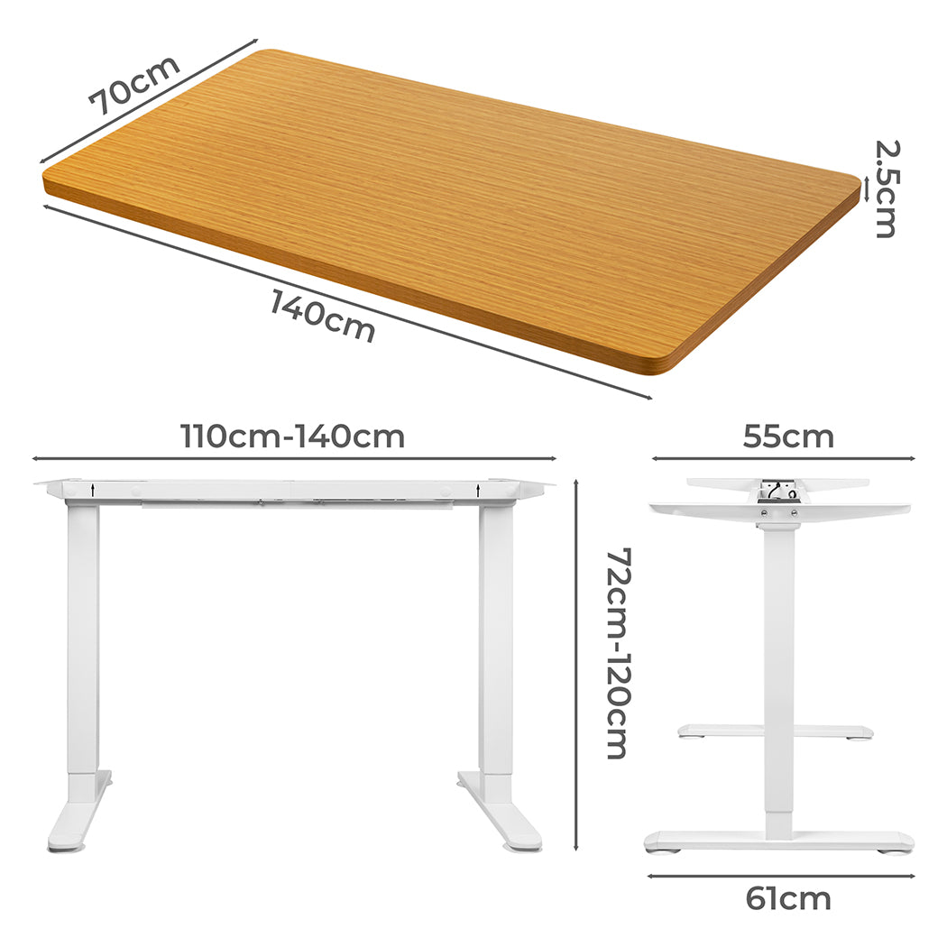 Levede Motorised Standing Desk Adjustable 140cm Natural 1000x 1MM