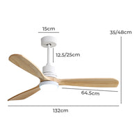 Spector Ceiling Fan 52'' DC Motor Wood Natural