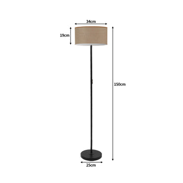 EMITTO Modern LED Floor Lamp Stand Reading Beige
