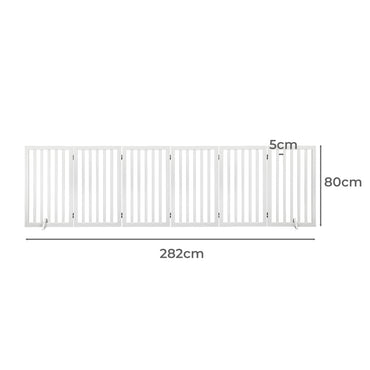 PaWz Wooden Pet Gate Dog Fence Safety White 10 Pack
