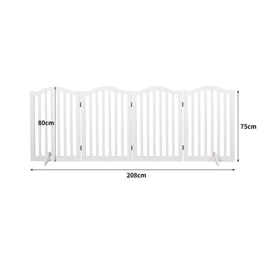 PaWz Wooden Pet Gate Dog Fence Safety White