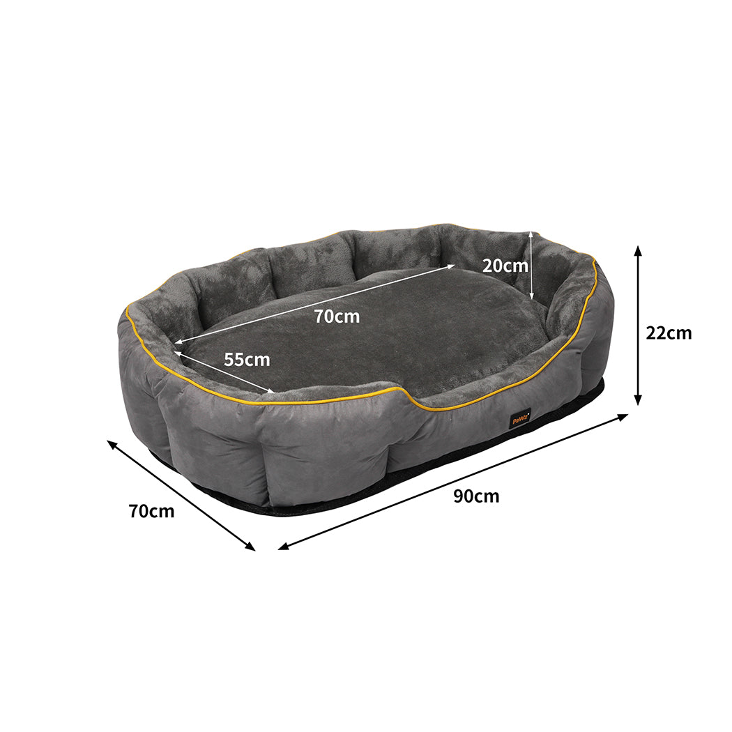 PaWz Electric Pet Heater Bed Heated L Grey Large