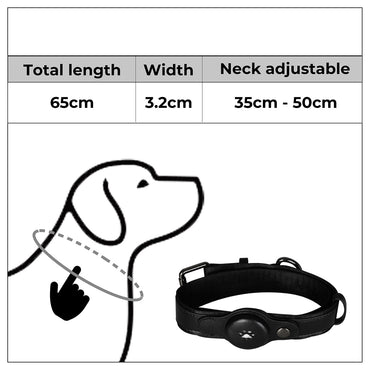 PaWz Bluetooth Pet Tracker Collar Dog Black