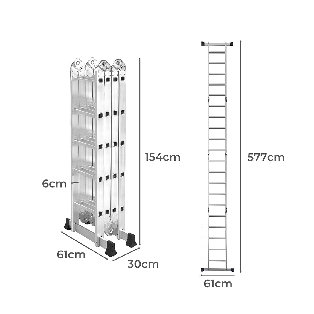 Traderight Multi Purpose Ladder Aluminium