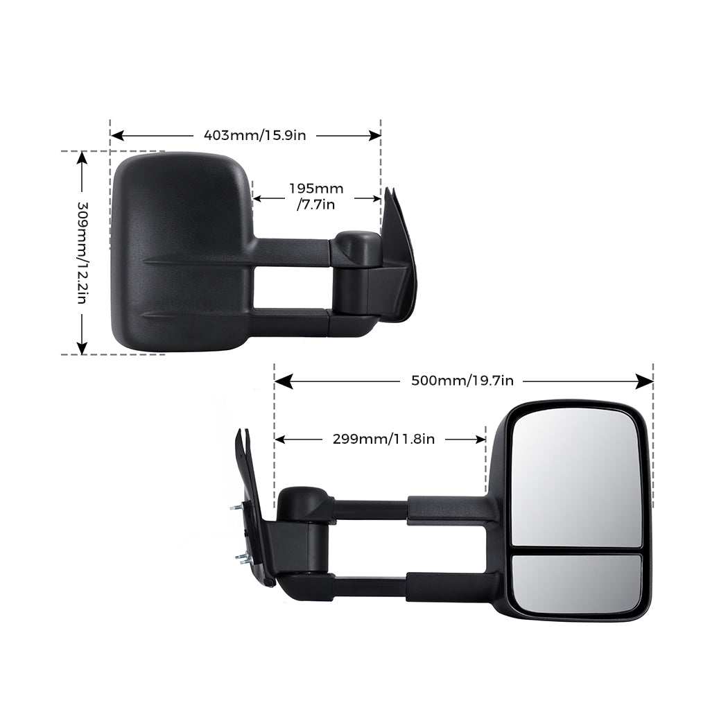 Galvan 2x Extendable Towing Mirrors