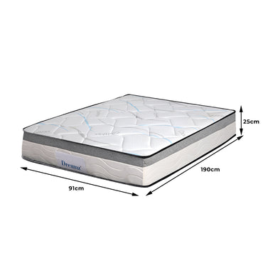 Dreamz Spring Mattress Bed Pocket Tight Single