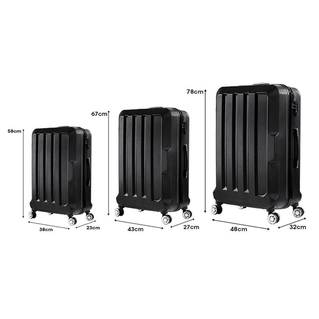 Slimbridge 20"24"28" 3PC Luggage Sets Black