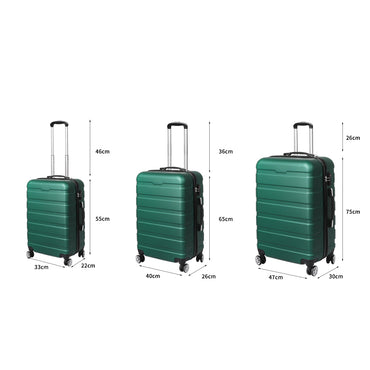Slimbridge 3PC Luggage sets Suitcase Green