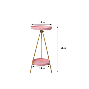 Levede Plant Stand 2 Tiers Outdoor Indoor Pink Gold Medium