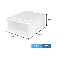 Plastic Storage Box Stackable Containers M 3PK Medium