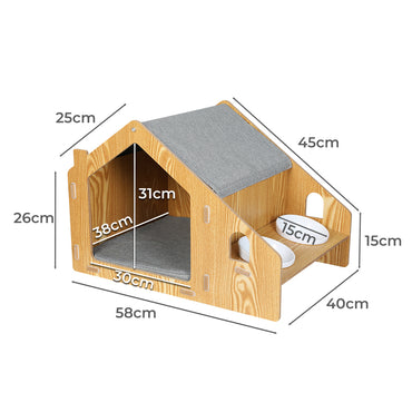 PaWz Wooden Pet House Cat Kennel Elevated