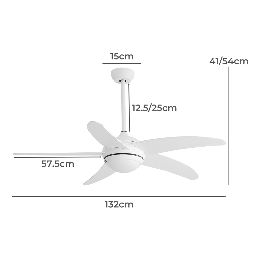 Spector Ceiling Fan 52'' DC Motor Wood White