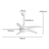 Spector Ceiling Fan 52'' DC Motor Wood White