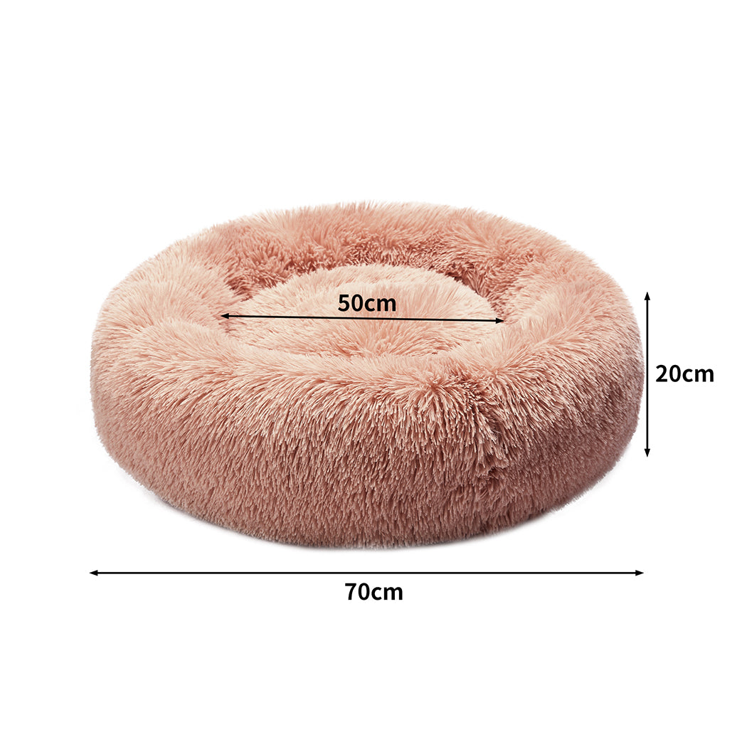 PaWz Pet Bed Cat Dog Donut Nest Calming L Pink Large