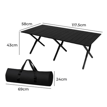 Levede Folding Camping Table Portable Black