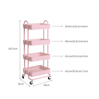 Levede 4 Tiers Kitchen Trolley Cart Pink