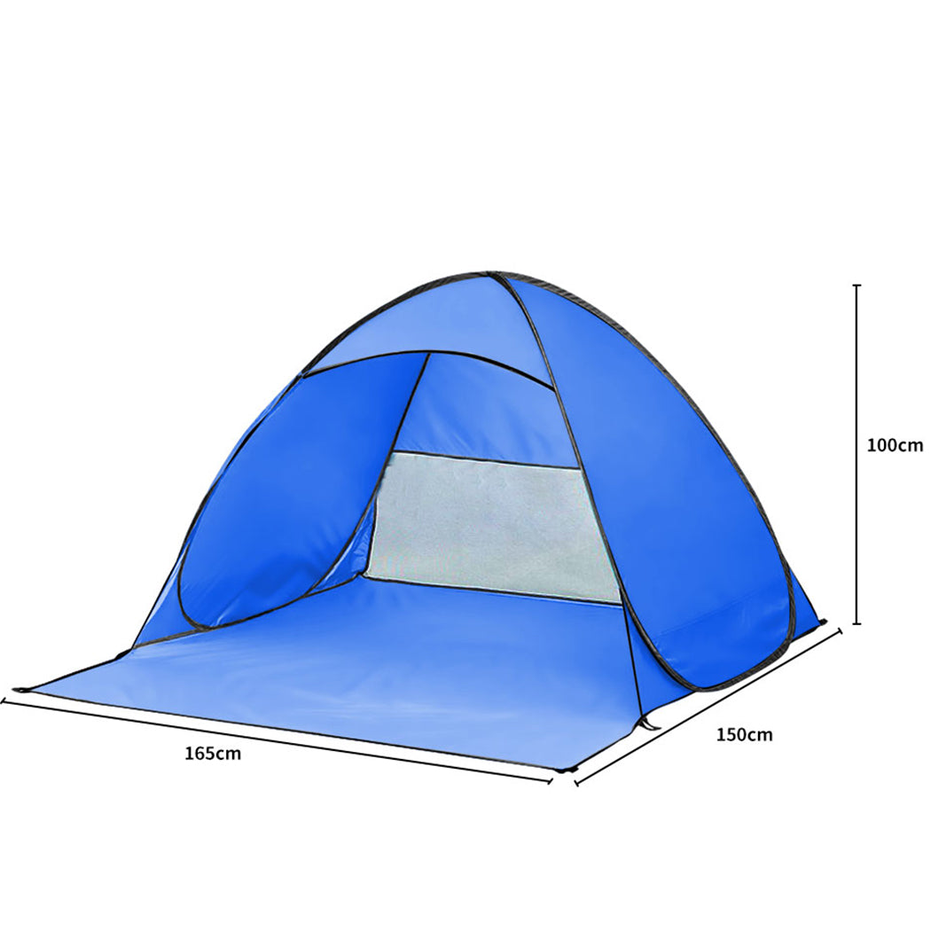 Mountview Pop Up Beach Tent Caming Portable Blue