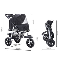 PaWz Pet Stroller Pram Dog Carrier Trailer