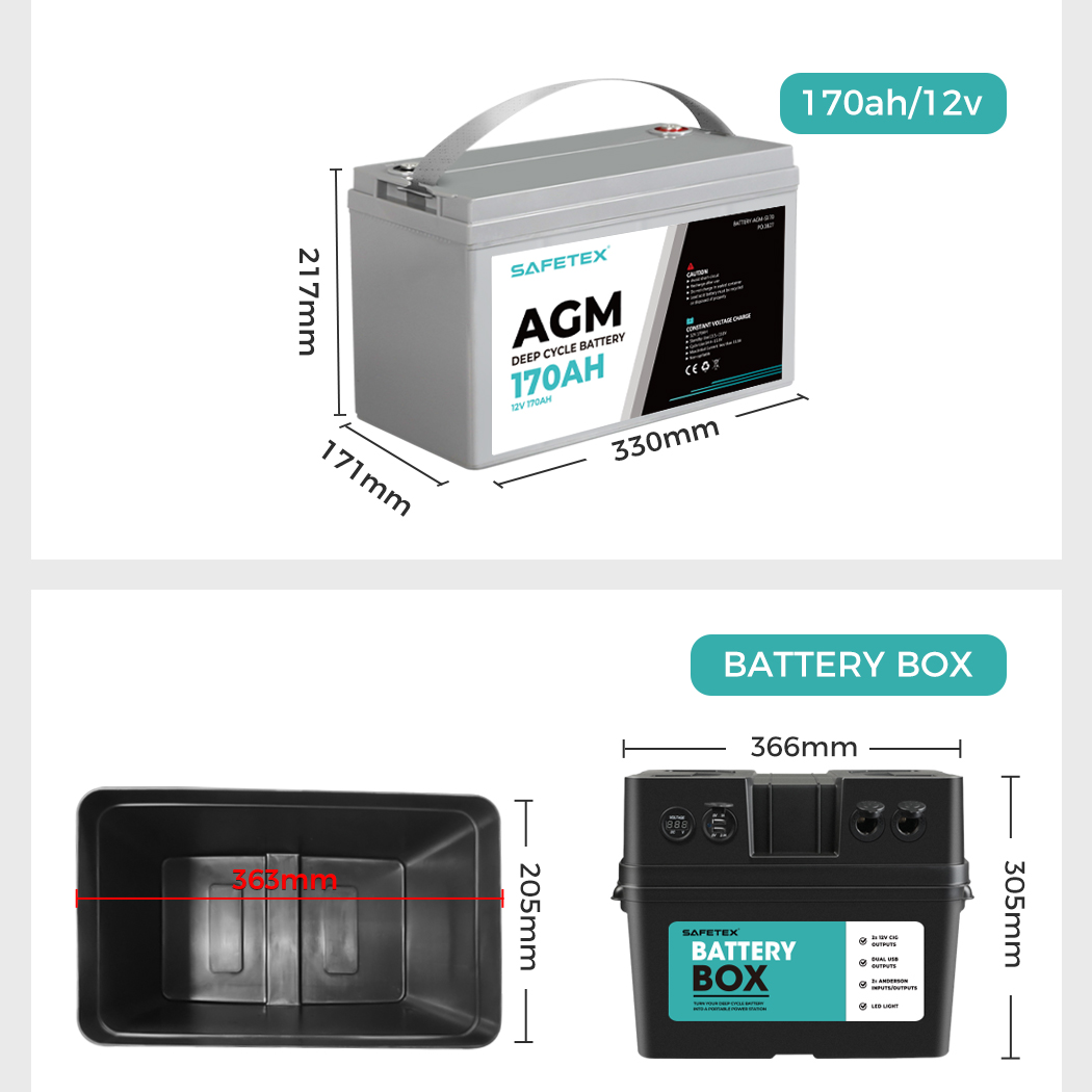 12V 170Ah AGM Battery Outdoor Rv Marine