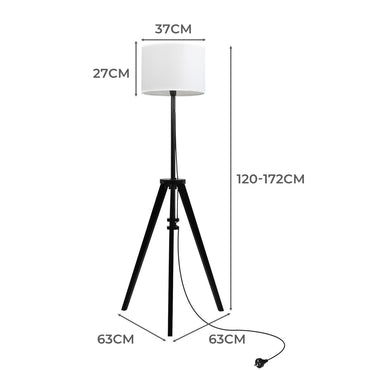 EMITTO Wooden Floor Lamp Modern Tripod Black