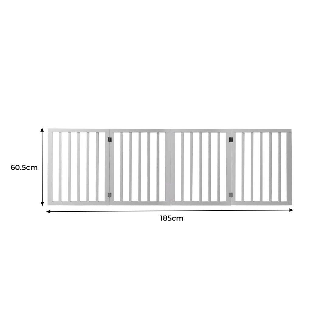Wooden Pet Gate Dog Fence Retractable White 600x 3MM
