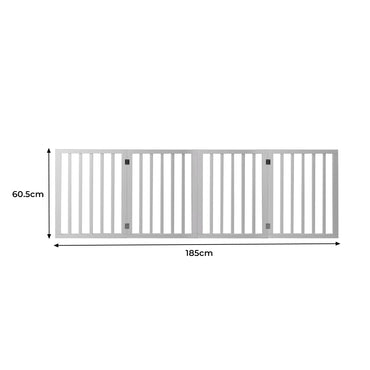 Wooden Pet Gate Dog Fence Retractable White 600x 3MM