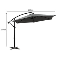Mountview 3M Outdoor Umbrella Cantilever Grey Without Base