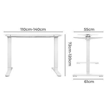 Levede Motorised Standing Desk Frame White Dual Motor