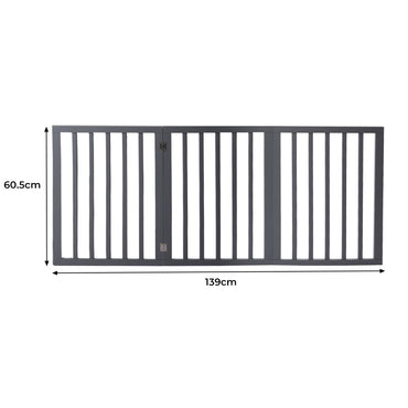 Wooden Pet Gate Dog Fence Retractable Grey 2000x 3MM