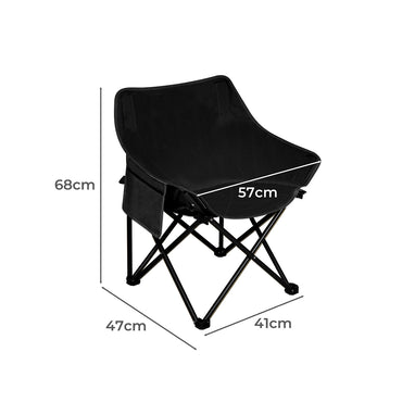 Levede Folding Camping Moon Chair Lightweight Black
