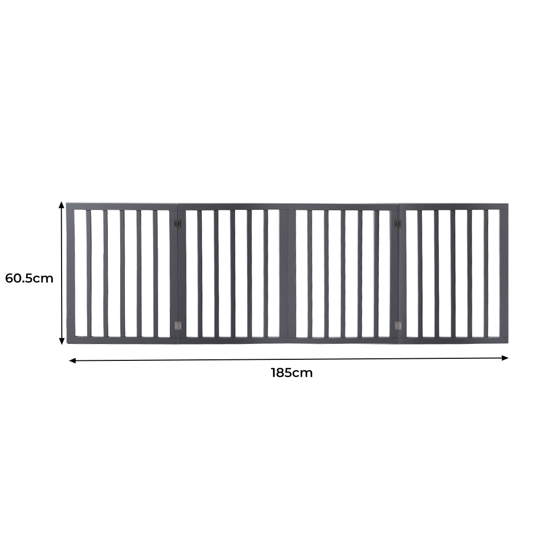 Wooden Pet Gate Dog Fence Retractable Grey 600x 3MM