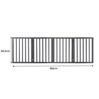 Wooden Pet Gate Dog Fence Retractable Grey 600x 3MM