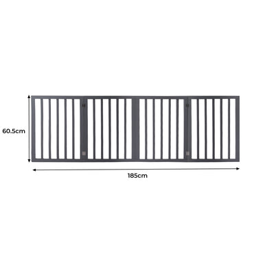 Wooden Pet Gate Dog Fence Retractable Grey 600x 3MM