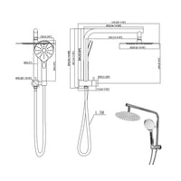 High Pressure Shower Head Set Rain Round Silver