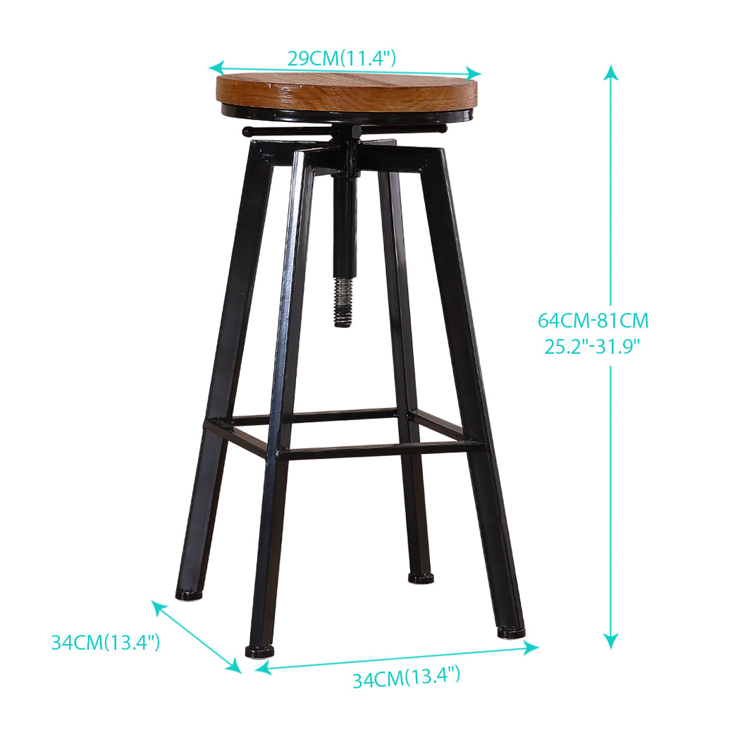 Levede 2x Bar Stools Industrial Kitchen