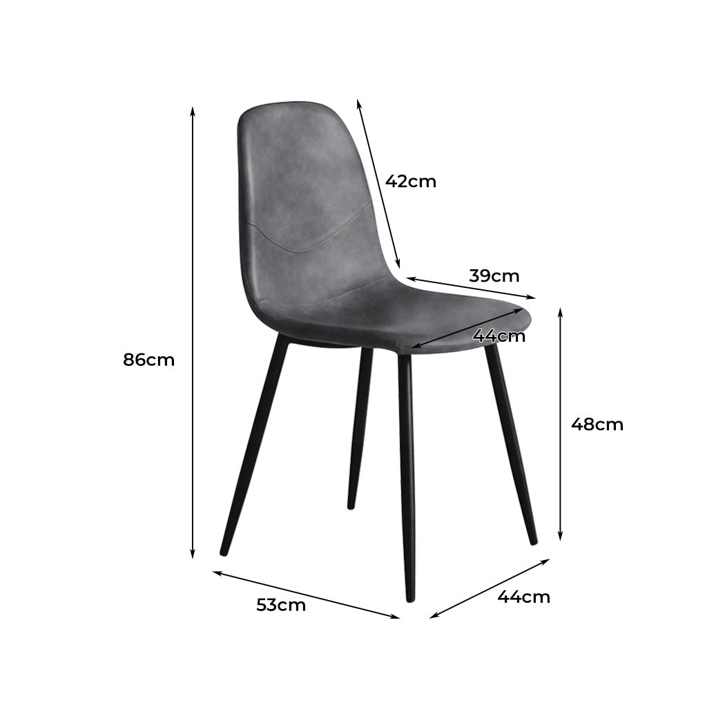 Levede 4x Dining Chairs Kitchen Eames Grey