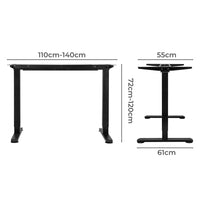 Levede Motorised Standing Desk Frame Black Dual Motor