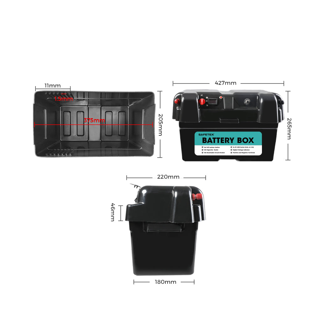 Safetex 12V AGM Battery Box Portable