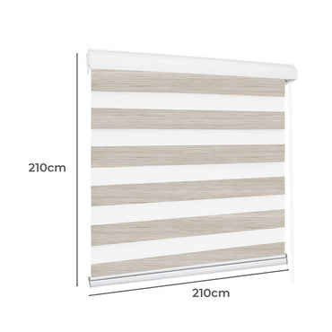 Marlow Blackout Zebra Roller Blind Curtains 210x210 Beige