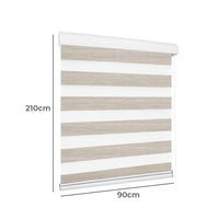 Marlow Blackout Zebra Roller Blind Curtains 90x210 Beige