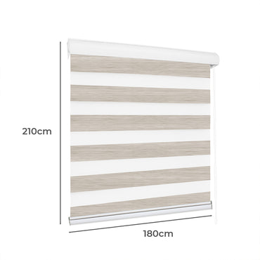 Marlow Blackout Zebra Roller Blind Curtains 180x210 Beige