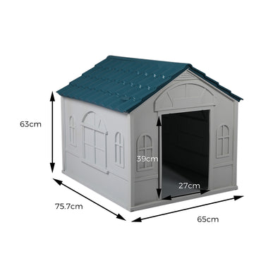 PaWz Dog Kennel Outdoor Indoor Pet Plastic L Blue