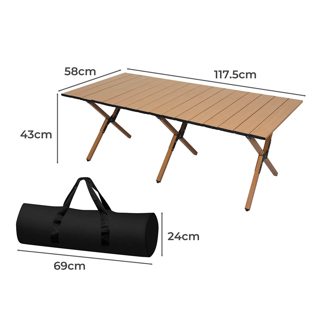 Levede Folding Camping Table Foldable Oak